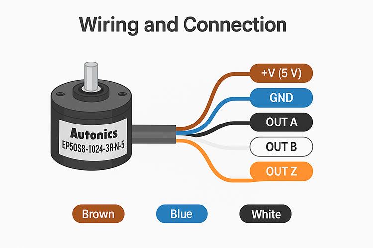 سیم‌بندی و نحوه اتصال انکودر آتونیکس EP50S8-1024-3R-N-5