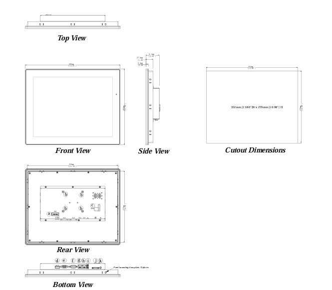 ابعاد HMI وینتک CMT3152