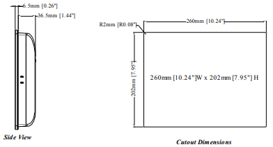 ابعاد اچ ام ای وینتک CMT2108X