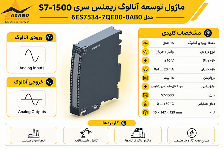 ماژول ورودی خروجی آنالوگ زیمنس 6ES7534-7QE00-0AB0